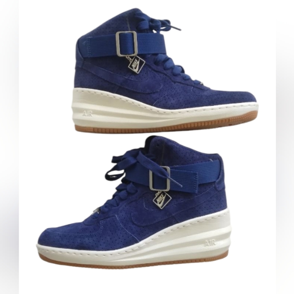 Nike Lunar Force 1 Sky High Royal Blue Perforated Suede Women sneakers